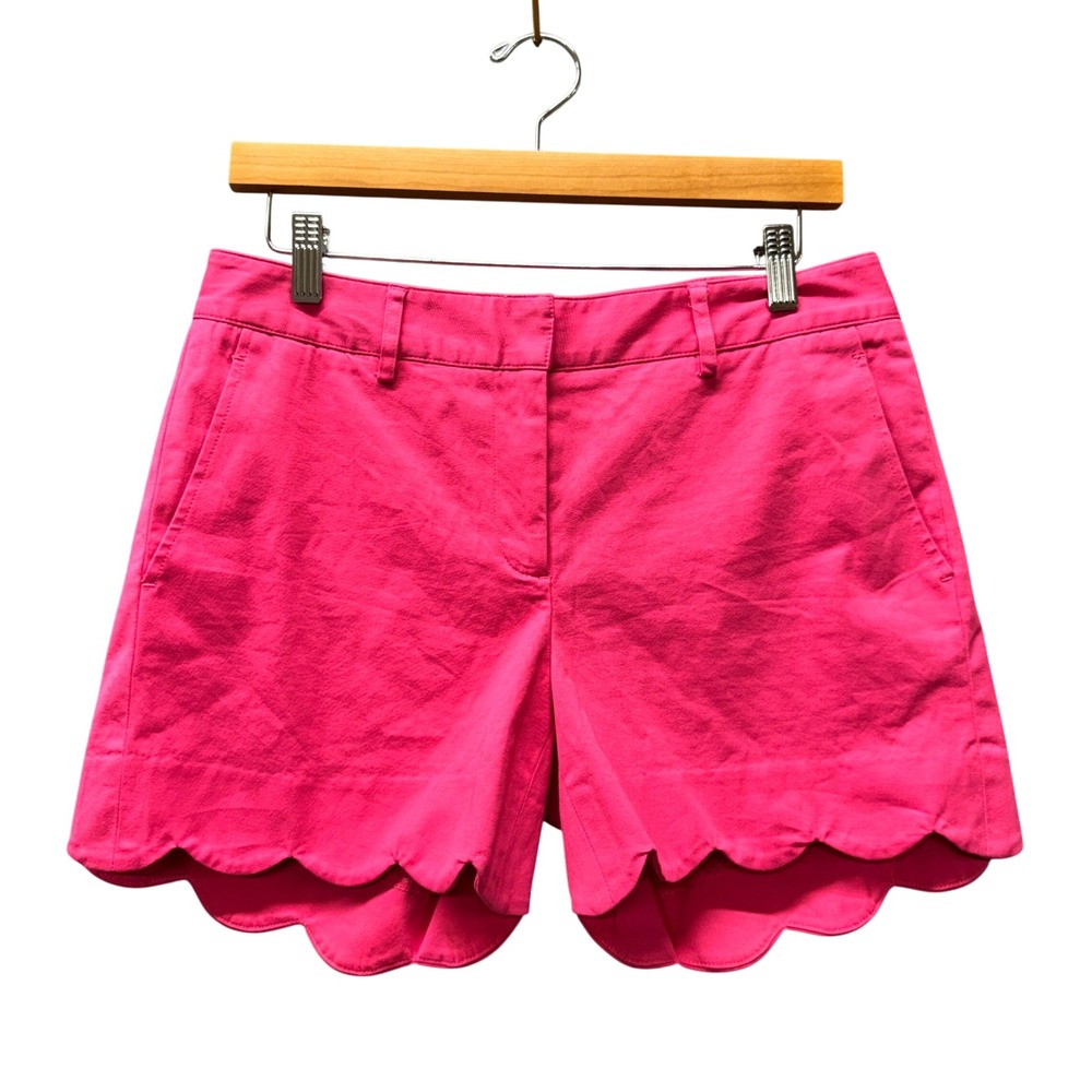 J.McLaughlin Shorts Womens 4 (30x5 ACTUAL) Scalloped Hem Pink Preppy Coastal